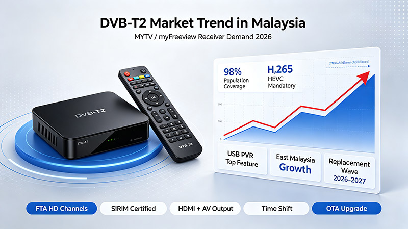 Aliran Pasaran DVB-T2 di Malaysia (2026 myFreeview / MYTV)
